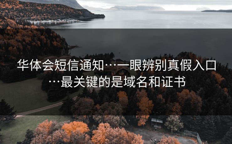 华体会短信通知…一眼辨别真假入口…最关键的是域名和证书