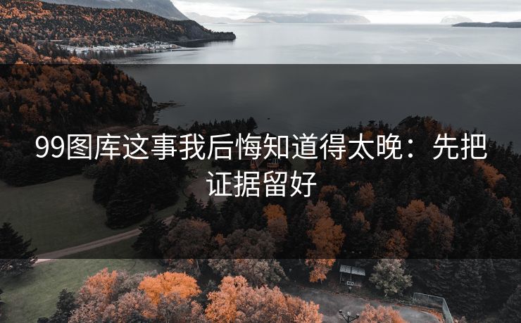 99图库这事我后悔知道得太晚：先把证据留好
