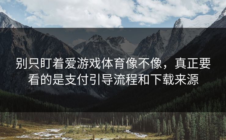 别只盯着爱游戏体育像不像，真正要看的是支付引导流程和下载来源