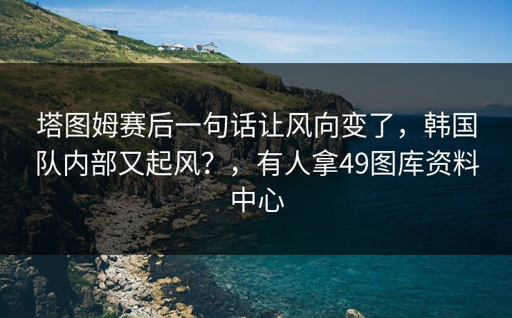 塔图姆赛后一句话让风向变了，韩国队内部又起风？，有人拿49图库资料中心