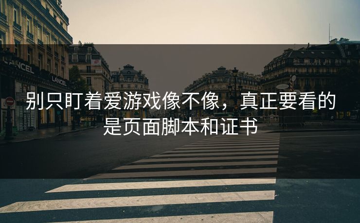 别只盯着爱游戏像不像，真正要看的是页面脚本和证书